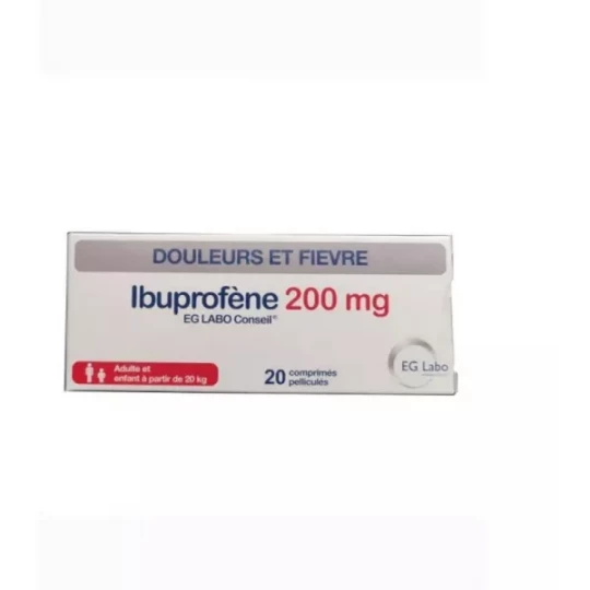Ibuprofène 200 mg EG Comprimés Pelliculés x 20
