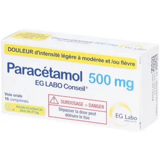 Paracétamol EG 500 mg x 16