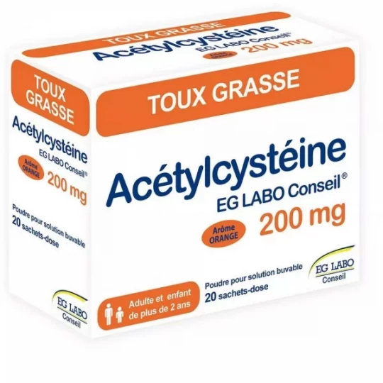 Acétylcystéïne EG 200 mg Sachets x 18