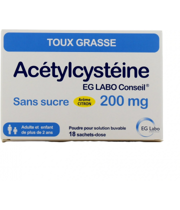 Acétylcystéïne EG 200 mg Sans Sucre Sachets x 18