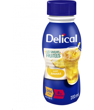 Delical Les Saveurs Fruitées Boisson Goût Ananas 4 x 200 ml