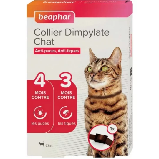 Beaphar Collier Dimpylate Anti-Puces Anti-Tiques pour Chats
