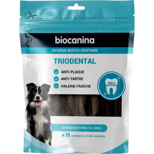 Biocanina Triodental Chiens Moyens Lamelles Végétales x 15