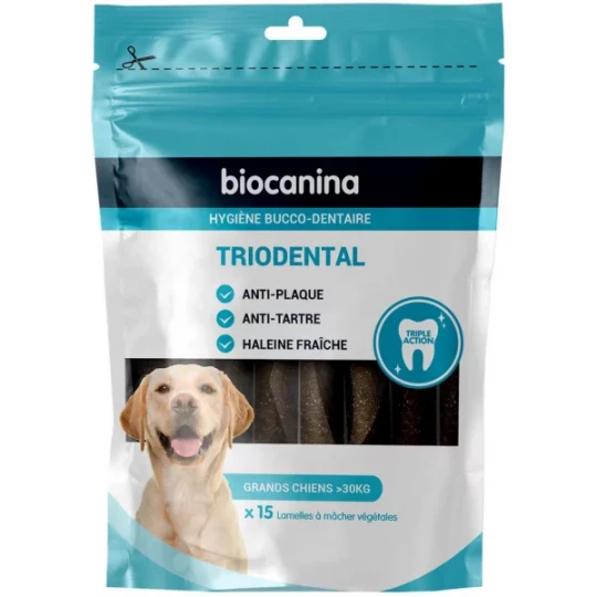 Biocanina Triodental Grands Chiens Lamelles Végétales x 15