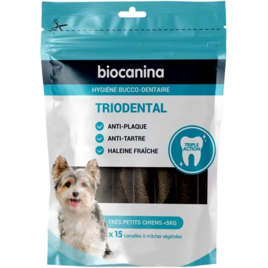 Biocanina Triodental Très Petits Chiens Lamelles Végétales x 15