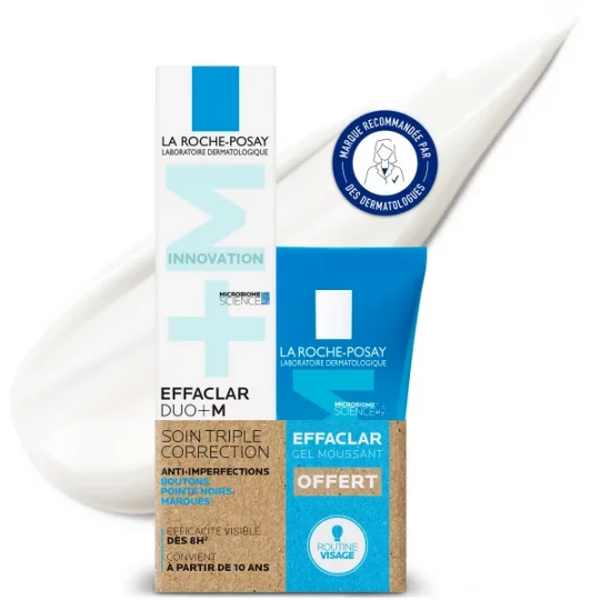 La Roche-Posay Effaclar Duo+ Soin Correcteur Anti-Imperfections 40 ml + Eau Micellaire 50 ml Offerte