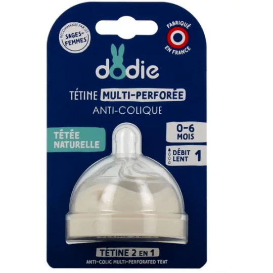 Dodie Tétine Multi-Perforée Anti-Colique Débit Lent 0-6 Mois