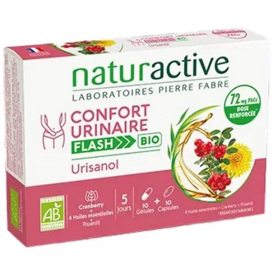 Naturactive Urisanol Flash Confort Urinaire x 10 Gélules + Capsules x 10