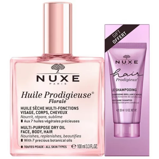 Nuxe Huile Prodigieuse Florale 100 ml + Shampooing Hair Prodigieux 30 ml Offert
