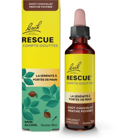 Rescue Compte-Gouttes Goût Chocolat Menthe Poivrée 20 ml
