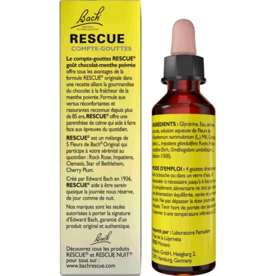 Rescue Compte-Gouttes Goût Chocolat Menthe Poivrée 20 ml - image 2