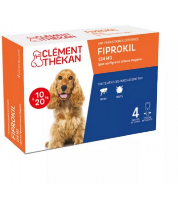 Clément Thékan Fiprokil Chien 10-20 kg 1,34 ml Pipettes x 4