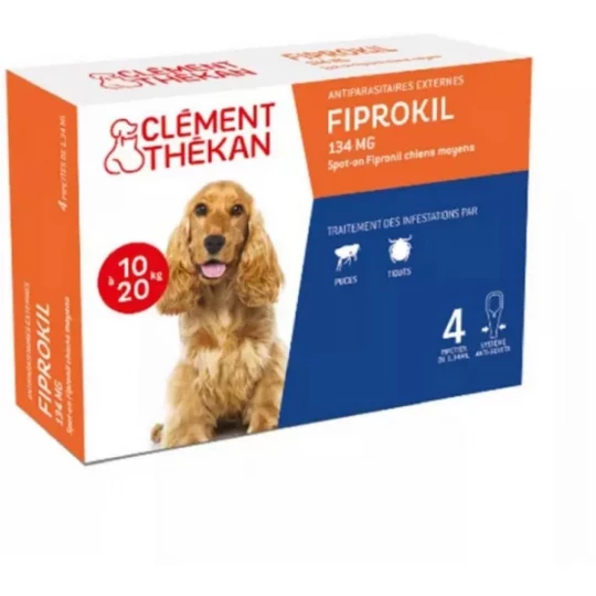 Clément Thékan Fiprokil Chien 10-20 kg 1,34 ml Pipettes x 4