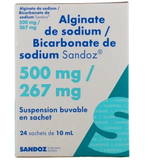 Alginate de Sodium/Bicarbonate de Sodium Sandoz 500 mg/267 mg Sachets x 24 - image 3