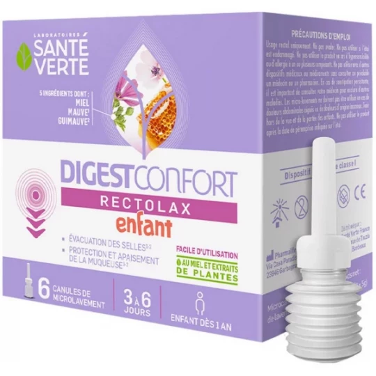 Santé Verte Digest Control Rectolax Enfant Canules de Microlavement x 6