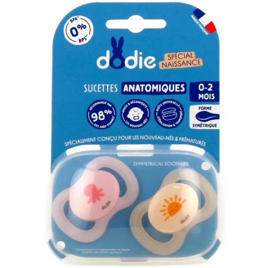 Dodie Sucettes Anatomiques Naissance 0-2 Mois x 2