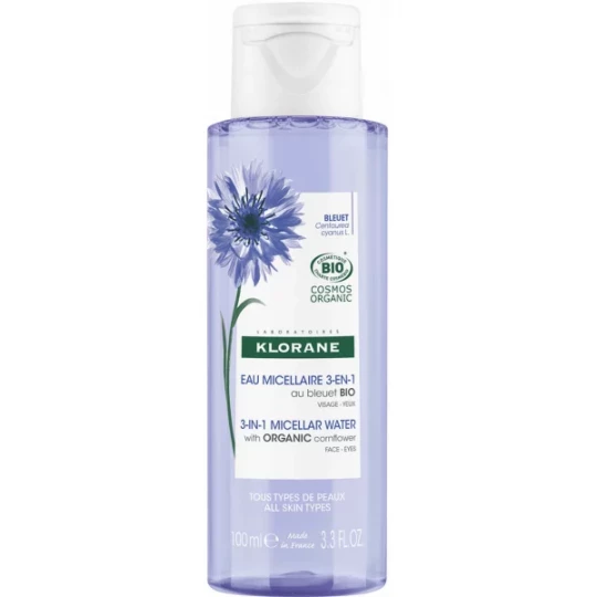 Klorane Eau Micellaire Démaquillant 3 en 1 Bleuet Bio