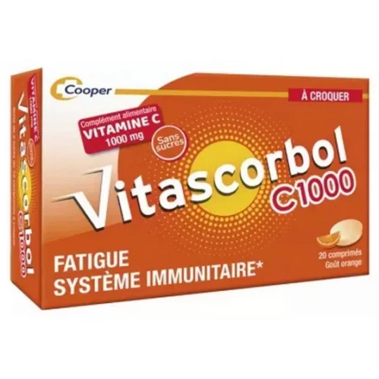 Vitascorbol Vitamine C 1000 mg Comprimés à Croquer