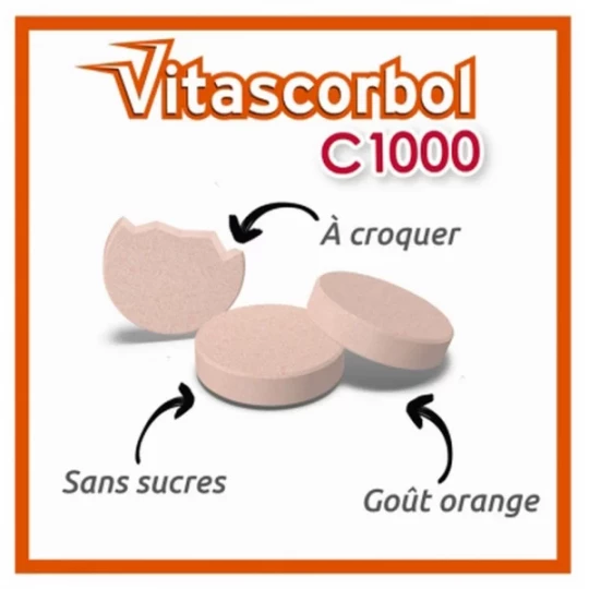 Vitascorbol Vitamine C 1000 mg Comprimés à Croquer - image 5