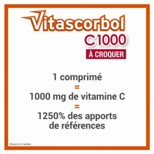 Vitascorbol Vitamine C 1000 mg Comprimés à Croquer - image 7