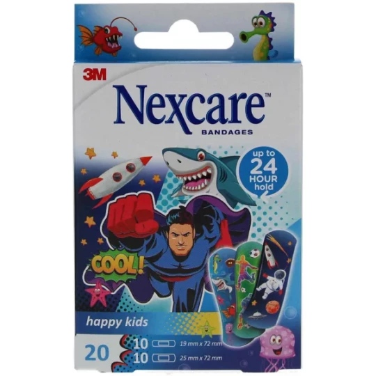 3M Nexcare Happy Kids Bleu Pansements x 20