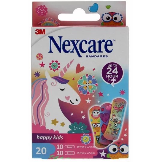 3M Nexcare Happy Kids Rose Pansements x 20