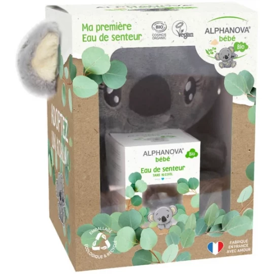 Alphanova Bébé Eau de Senteur Bio 50 ml + Peluche Holly le Koala