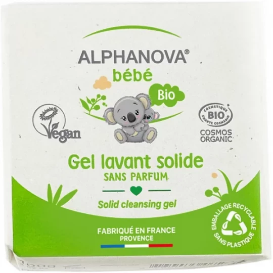 Alphanova Bébé Gel Lavant Solide Bio 100 g