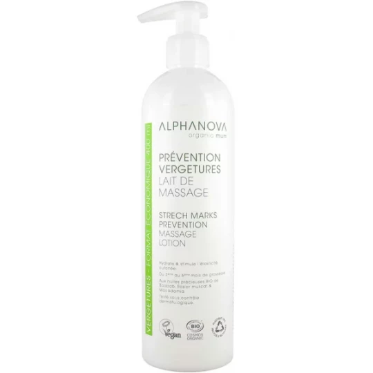 Alphanova Santé Vergetures Lait de Massage Prévention Intensive 400 ml