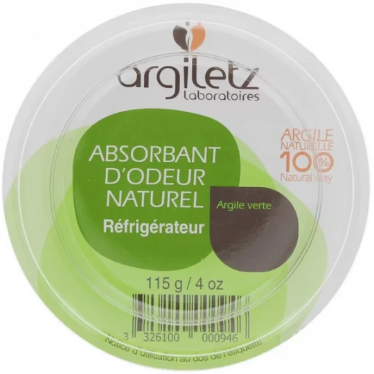 Argiletz Absorbant d'Odeur Naturel Réfrigérateur Argile Verte 115 g