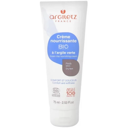 Argiletz Crème Nourrissante Argile Verte Pieds Secs Bio 75 ml