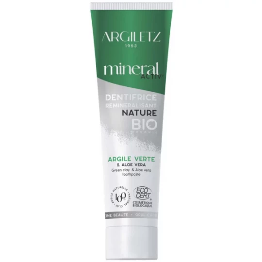 Argiletz Mineral Activ  Dentifrice Reminéralisant Argile Verte et Aloe Vera Bio 75 ml