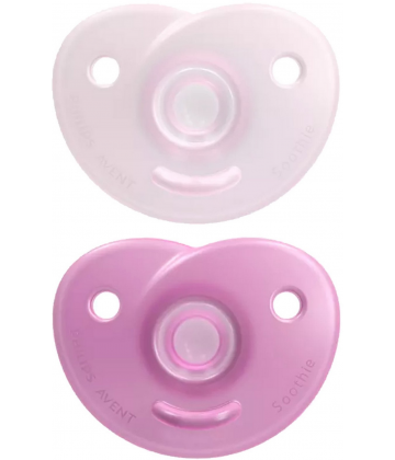 Avent Soothie 2 Sucettes Orthodontiques 0-6 Mois - Couleur : Rose
