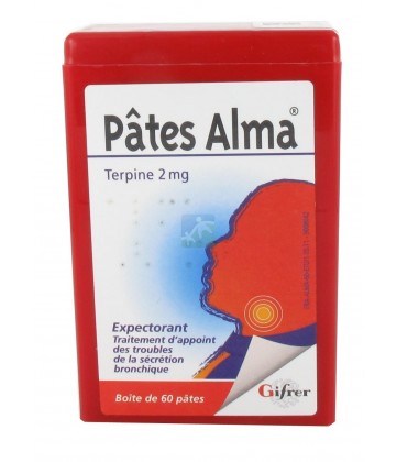 Pâtes Alma terpine 2 mg x 60