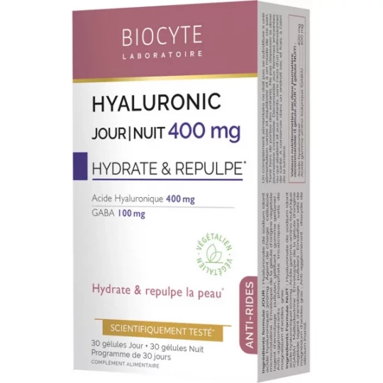 Biocyte Hyaluronic Jour/Nuit 400 mg Anti-Âge 24h Gélules x 60