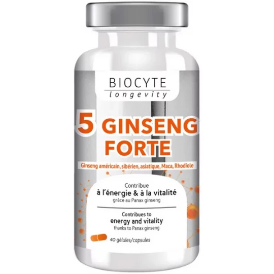 Biocyte Longevity 5 Ginseng Forte Gélules x 40