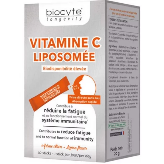 Biocyte Longevity Vitamine C Liposomée Sticks x 10