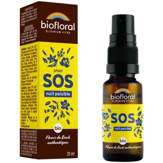 Biofloral Fleurs de Bach Spray SOS Nuit Paisible Bio 20 ml