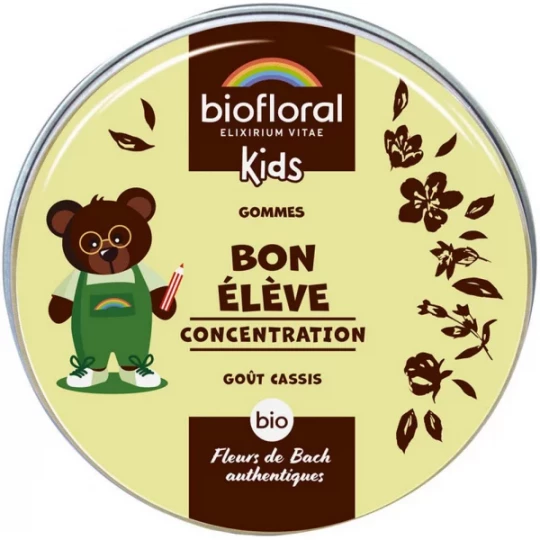 Biofloral Kids Gommes Bon Élève Concentration Bio 45 g