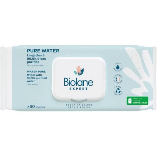 Biolane Expert Lingettes Pure Water Lingettes x 180