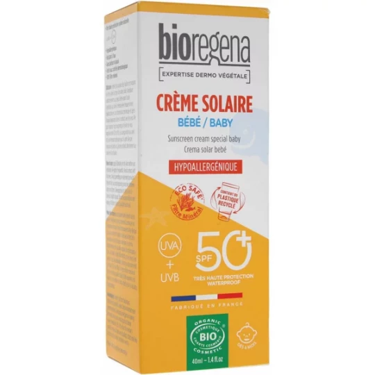 Bioregena Crème Solaire Bébé Bio SPF50+ 40 ml