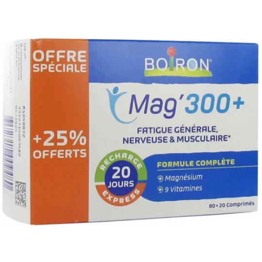 Boiron Mag 300+ Comprimés x 80 + 20 Offerts