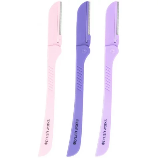 Brushworks Set Rasoirs à Sourcils Pliables x 3