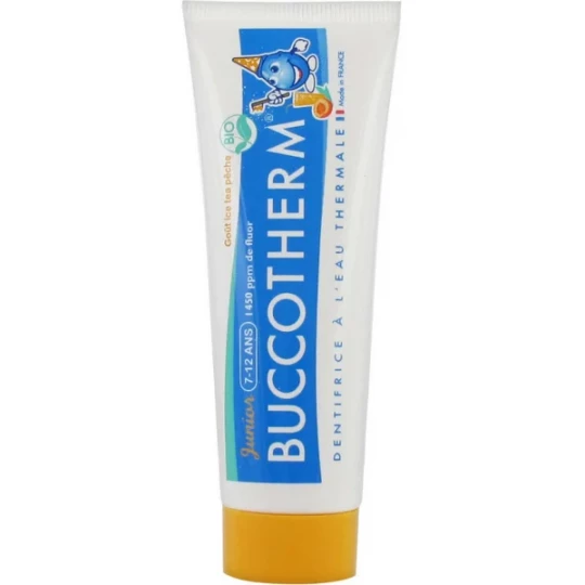 Buccotherm Dentifrice à l'Eau Thermale Ice Tea Pêche Junior 7-12 Ans Bio 50 ml