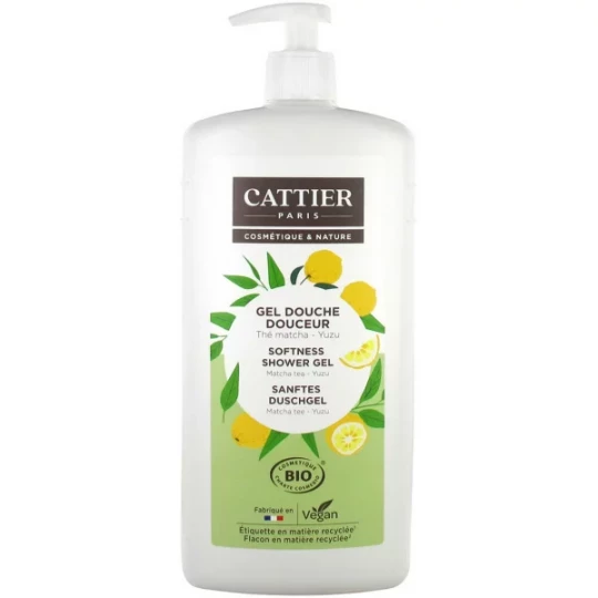 Cattier Gel Douche Thé Matcha Yuzu Bio 1 L