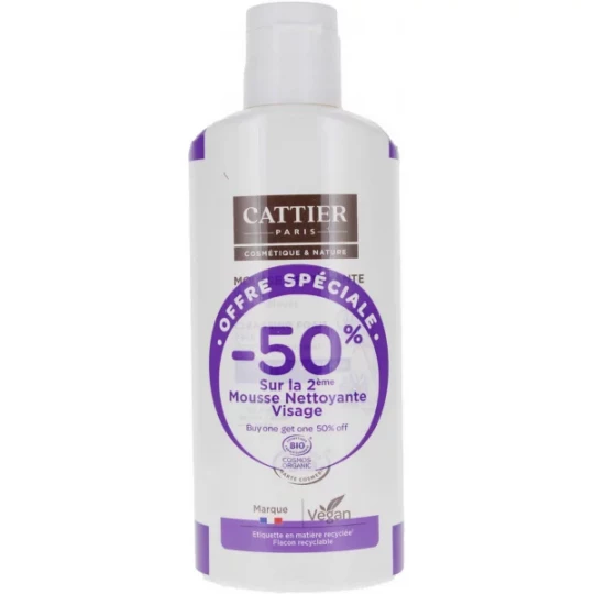 Cattier Mousse Nettoyante Visage Bio 150 ml x 2