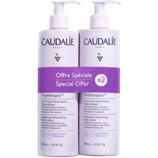 Caudalie Vinotherapist Soin Corps Nourrissant Hyaluronique 400 ml x 2