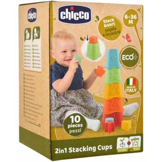Chicco Cubes à Empiler 2 en 1 Eco+ 6-36 Mois