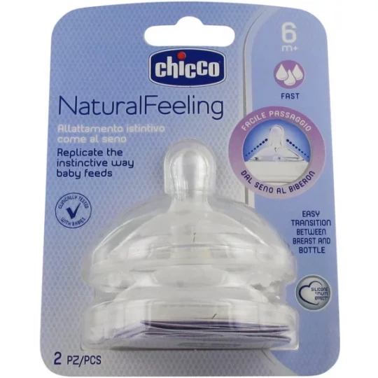 Chicco Natural Feeling Tétines Débit Rapide 6 Mois et + x 2