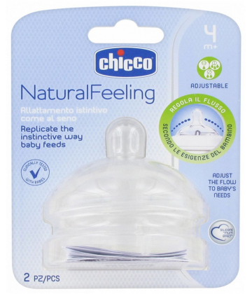Chicco Natural Feeling Tétines Débit Variable 4 Mois et + x 2